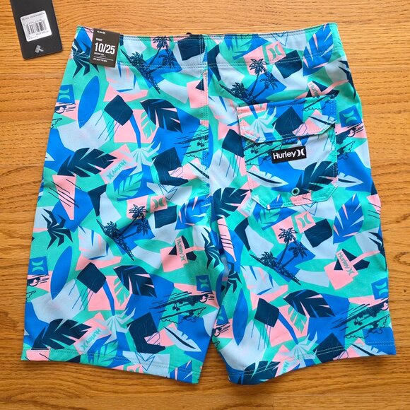 HURLEY Boy's Swim Trunks | Size 10 | Board Shorts Tie Waist Stretch NWT - Picture 6 of 6